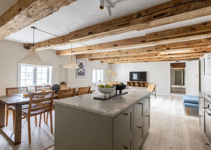 With Exposed Ceiling Beams Apartment Copenhagen